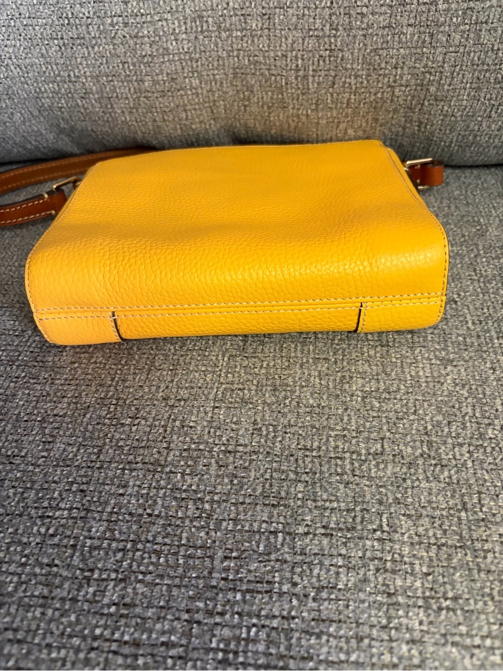 Dooney & Bourke Bright Yellow Pebble Leather Crossbody - Picture 3 of 3